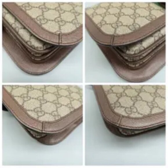 100% Authentic GUCCI Ophidia Brown Canvas Shoulder Bag - Picture 6 of 12